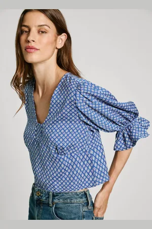 Pepe Jeans Bluse cropped fit geometrischer druck