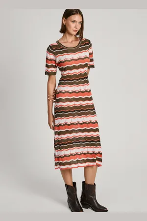 Pepe Jeans Kleid midi zickzack-muster