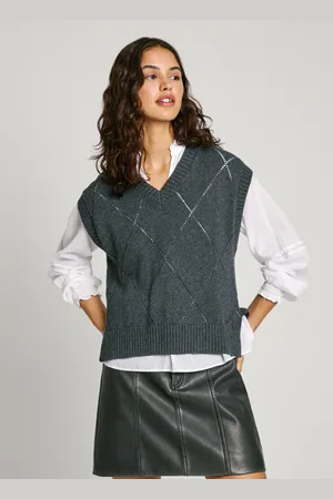 Pepe Jeans Weste rauten v-ausschnitt