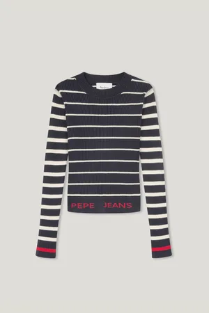 Pepe Jeans Pullover gerippt rundausschnitt