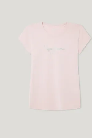 Pepe Jeans T-shirt logodruck glitzer