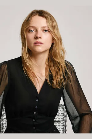 Pepe Jeans Bluse chiffon v-ausschnitt