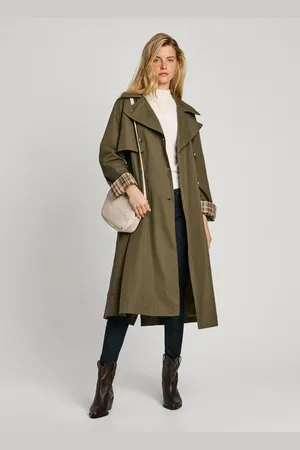 Pepe Jeans Trenchcoat lang zweireihiger knopfverschluss