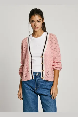 Pepe Jeans Cardigan strick durchbrochen v-ausschnitt