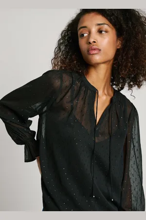 Pepe Jeans Bluse plumeti halbtransparent