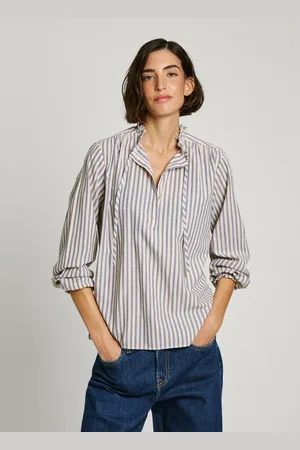 Pepe Jeans Bluse gestreift rüschen am hals