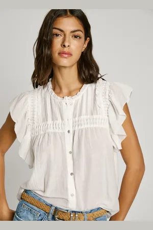 Pepe Jeans Bluse kurzarm rüschen