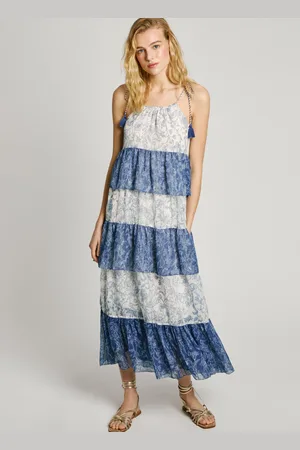 Pepe Jeans Kleid lang chiffon träger