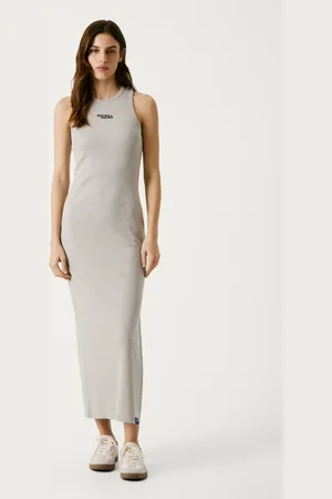 Pepe Jeans Kleid lang gerippt logodruck