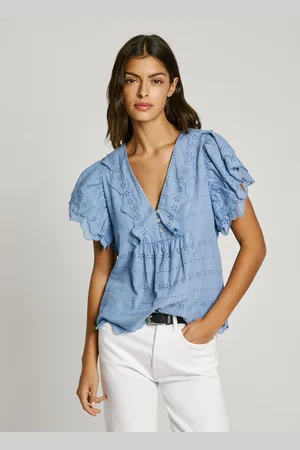 Pepe Jeans Bluse kurzarm rüschen