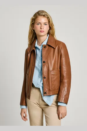 Pepe Jeans Jacke leder knopfverschluss