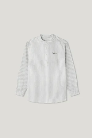 Pepe Jeans Hemd gestreift mao-kragen