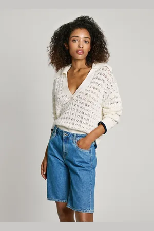 Pepe Jeans Pullover strick durchbrochen polokragen