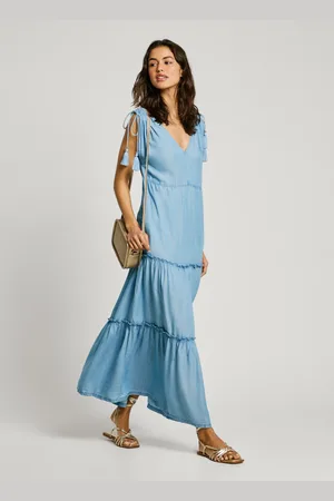 Pepe Jeans Kleid lang v-ausschnitt