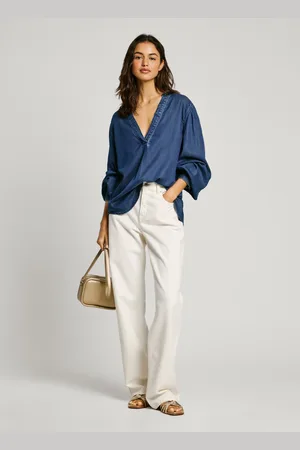 Pepe Jeans Bluse denim v-ausschnitt