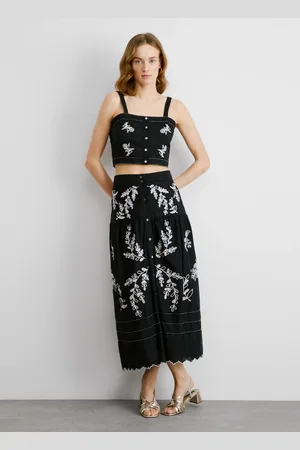 Pepe Jeans Rock midi popeline bestickt