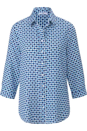 Peter Hahn Damen Kurzarm Blusen - Bluse 3/4-Arm weiss Größe: 38