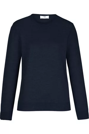 Peter Hahn Damen Pullover - Pullover aus 100% Schurwolle-Pure Tasmanian Wool blau Größe: 36