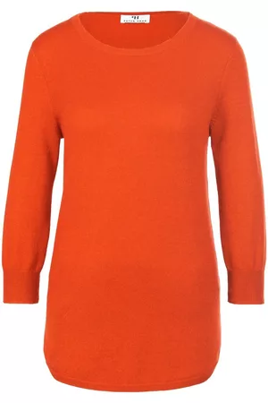 Peter Hahn Seide/Kaschmir Damen Kaschmir Pullover - Rundhals-Pullover aus Seide und Kaschmir orange Größe: 36
