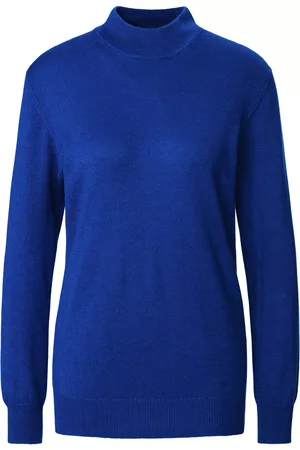 Peter Hahn Seide/Kaschmir Damen Pullover - Stehbund-Pullover Modell Sabrina blau Größe: 36