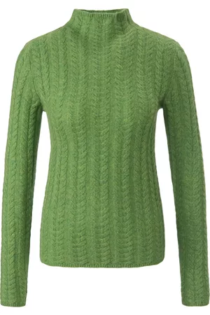 Peter Hahn Damen Pullover - Pullover Stehbundkragen grün Größe: 36