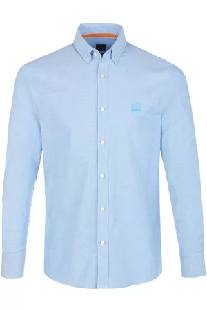 HUGO BOSS Herren Langärmlige Hemden - Hemd blau Größe: 43/44