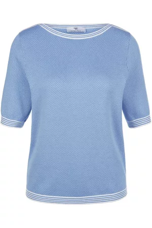 Peter Hahn Damen Pullover - Pullover aus 100% Baumwolle Supima blau Größe: 36