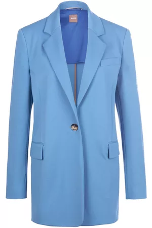 HUGO BOSS Damen Blazer & Sakkos - Jersey-Blazer im Oversized-Schnitt blau Größe: 36