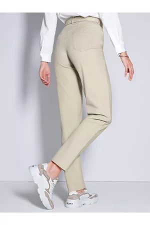 Brax Damen Lange Hosen - Feminine Fit-Hose Modell Carola beige Größe: 18