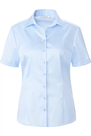 ETERNA Damen Kurzarm Blusen - Bluse blau Größe: 38