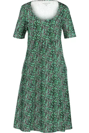 Green Cotton Damen Freizeitkleider - Kleid 1/2-Arm aus 100% Baumwolle weiss Größe: 38