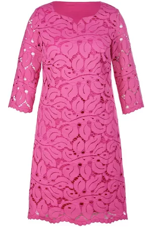 Anna Aura Damen Kleider - Spitzen-Kleid 3/4-Arm pink Größe: 42