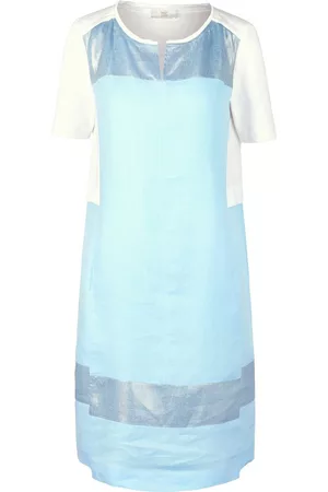Riani Damen Freizeitkleider - Kleid aus 100% Leinen blau Größe: 36