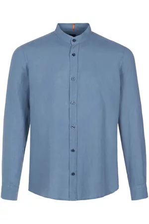 HUGO BOSS Herren Langärmlige Hemden - Hemd blau Größe: 48