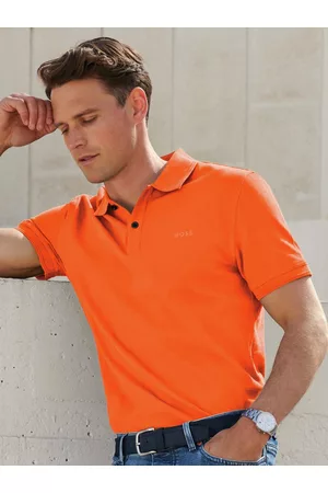 HUGO BOSS Herren Poloshirts - Poloshirt orange Größe: 50