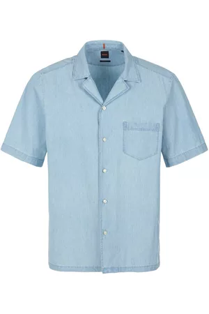 HUGO BOSS Herren Denim Hemden - Jeanshemd Rayer blau Größe: 48
