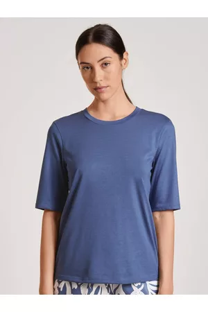 Calida Damen Schlafanzüge - Rundhals-Shirt blau Größe: 40/42