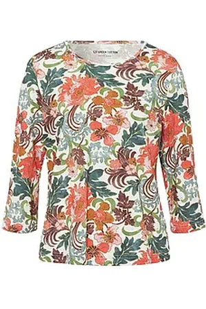 Green Cotton Rundhals-Shirt Vera