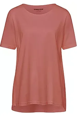 Green Cotton Rundhals-Shirt Benedikte