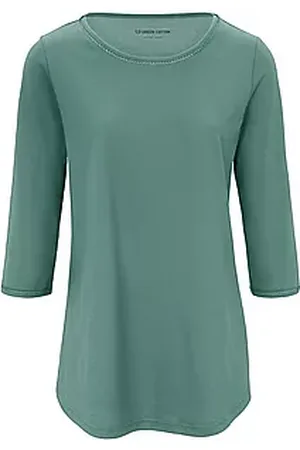 Green Cotton Rundhals-Shirt Ditte