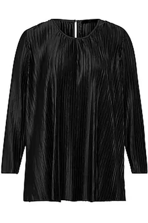 Emilia Lay Plissee-Bluse Rundhals-­Ausschnitt