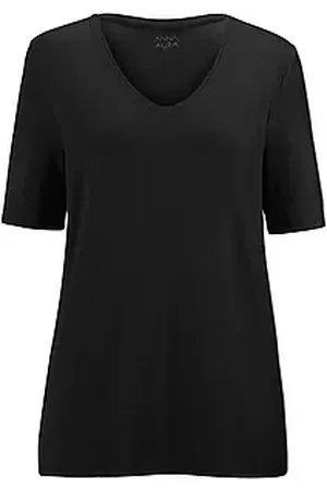 Anna Aura Shirt gerundetem V-Ausschnitt