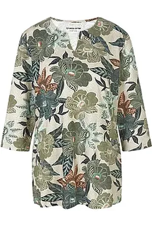 Green Cotton Splitneck-Shirt Erika