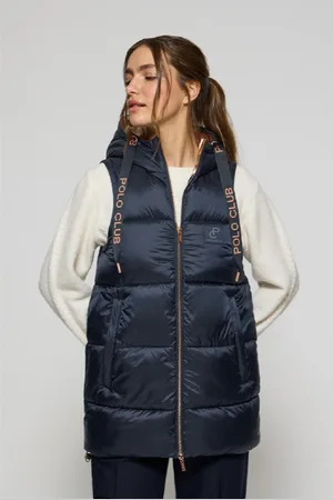 Polo Club® Steppweste Ice Marineblau Mit Fester Kapuze Und Details - S