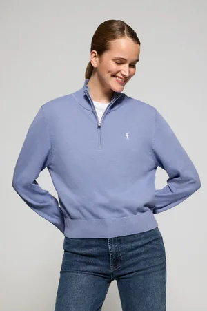 Polo Club® Pullover Blau Mit Halblangem Reißverschluss Und Rigby Go Stickerei - S