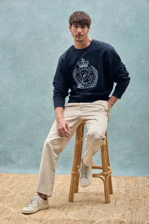 Polo Club® Sweatshirt Saddie Marineblau Mit Maritimer Stickerei - S