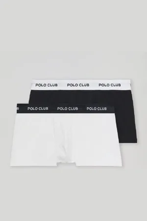 Polo Club® Pack Mit Zwei Boxershorts Weiß Und Schwarz Mit Logo - S
