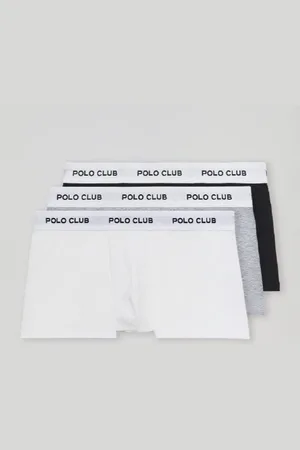 Polo Club® Pack Mit Drei Boxershorts Schwarz, Grau Und Weiß Mit Logo - S
