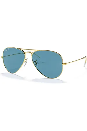 Ray-Ban AVIATOR CLASSIC Sonnenbrillen Fassung Blau Glas polarisiert 55-14