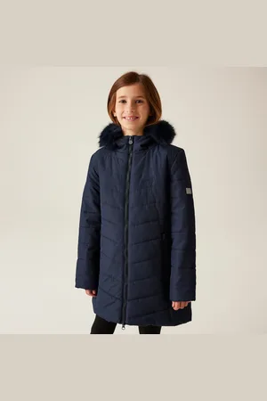 Regatta Fabrizia Isolierte Jacke mit Pelzbesatz und Kapuze für Kinder Marine, Größe: 7-8 Jr.